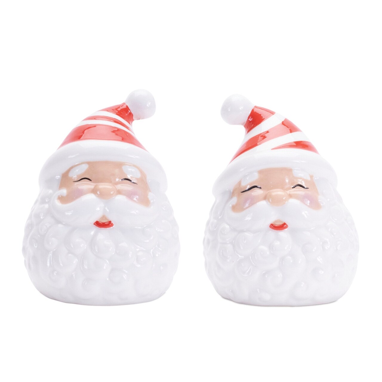 Melrose Christmas Santa Salt and Pepper Shakers - 3.5" - White and Red - Set of 2